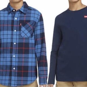Levi's Youth 2 Piece Flannel and Thermal Top Set Long Sleeves Blue NWT …

B1